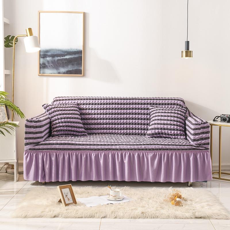

1/2/3/4/5 Seater Stripe Pattern Sofa Covers Corner Elastic Sofa Cover Protector for Living Room Couch Four Season Universal 1Seat 90-140cm