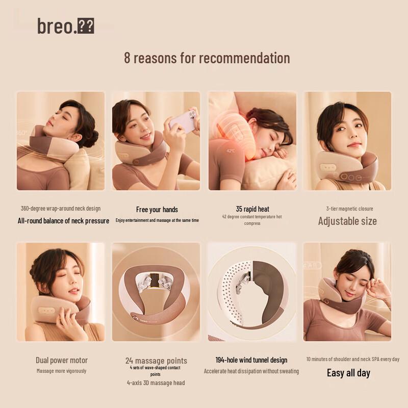 Breo Neck C2 Portable U-Shape Massager Pillow CN plug (adapter included)