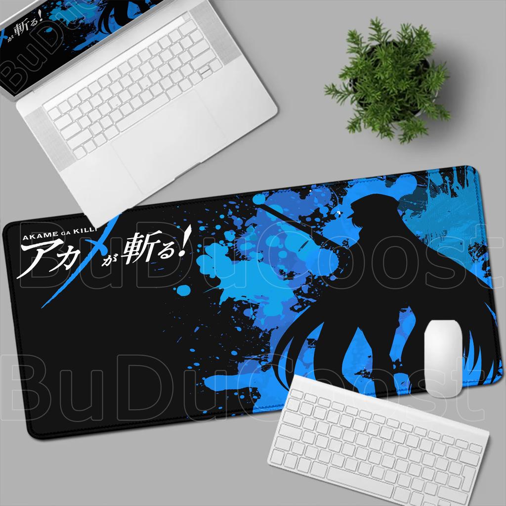 Anime Akame Ga Kill Mouse Pad Natural Rubber Big xmm Esports Keyboard Pad NonSlip Desktop Setup Edge Lock Desk Mat Gift