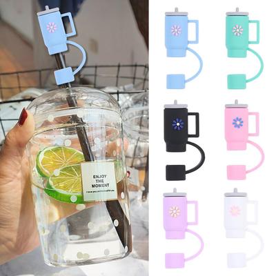 Straw Tips Cartoon Plugs Cover Drinking Dust Cap Cup Accessories Straw Cap Silicone Straw Plug