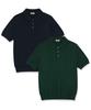 Neseupaseutyudio Micro Cable Button Collar Short Sleeve Knit 4 Colors [Nssk_0001]