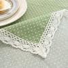Dot Plaid Cotton Plaid Tablecloth Lace Tassel Rectangle Dining Table Cloth Dust Cover