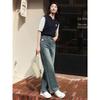 Same style JZ Jiuzi retro Japanese style slightly wide leg jeans for women's summer collection in the mall