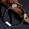Viking Style Beard Bead Titanium Steel Bracelet With Rune Symbol Men's Personality Accessory