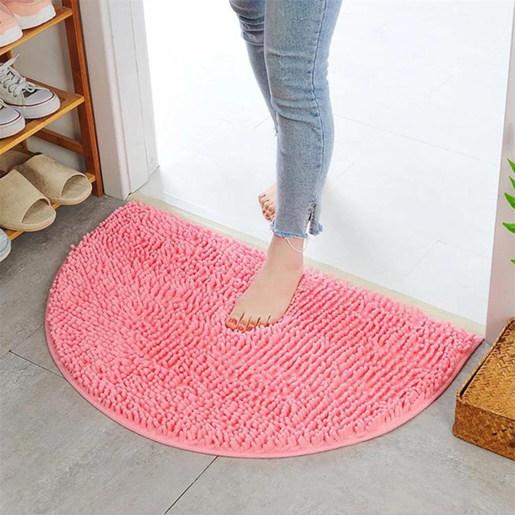 Badrum Badrum Halvcirkel Matta Matta Golvmatta Chenille Mode Halvcirkel Shaggy 40*60cm Absorberande Halkfri