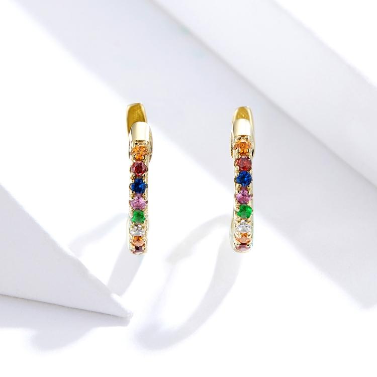 Sterling Silver Rainbow Earrings S925 Zircon Earrings