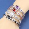 10-Colors   Dubai Bridal Jewelry Accessories Top Quality Red Garnet Wedding Italy Chain Link Bracelet For Women Gift
