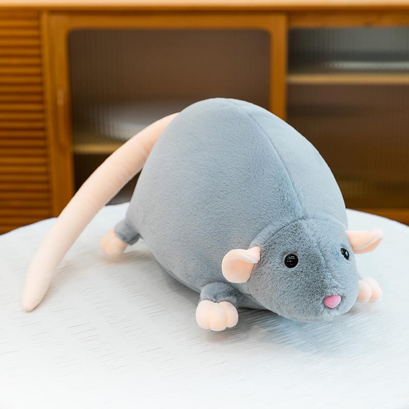 Gray Fancy Rat Plush Doll - Cute Simulation Stuffed Toy & Sleeping Pillow Gift