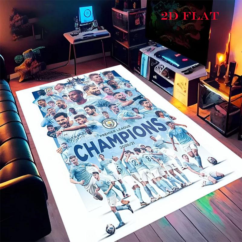 Royal MCFC Crown Carpet Rug for Living Room Bedroom Home Sofa Decoration,Kids play Nonslip Floor Mat