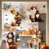 Waterproof Pumpkin Ghost Murals 4Pcs Halloween Cartoon Window Clings Scarecrow Stickers Home Beautification Supplies Removable Decals for Storefront