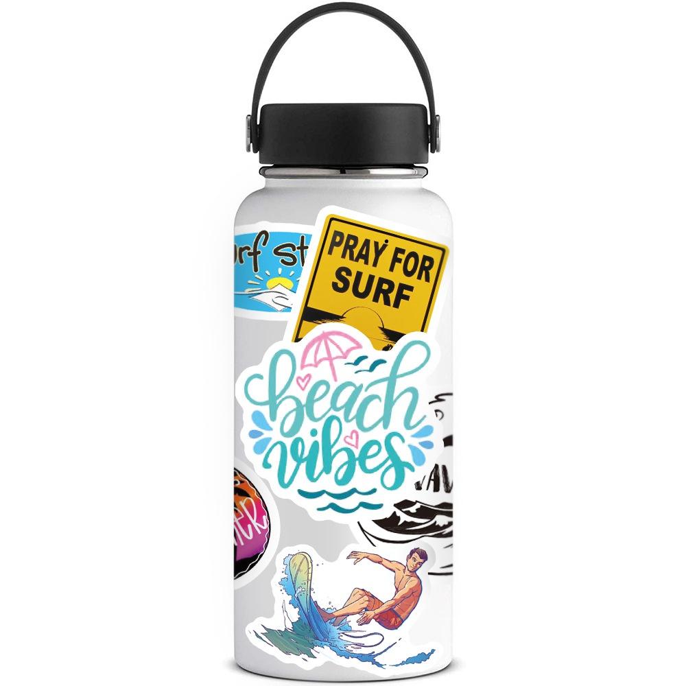 50 ks nálepek na surfování pro dospívající dívky Nálepky na surfovací notebook na láhve na surfovací prkno Vodotěsné vinylové nálepky na surfovací prkno Balíček nálepek na surfování