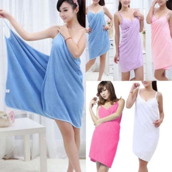 Buy Women Bath Towel Wearable Towels Super Absorbent Solid Color Bath