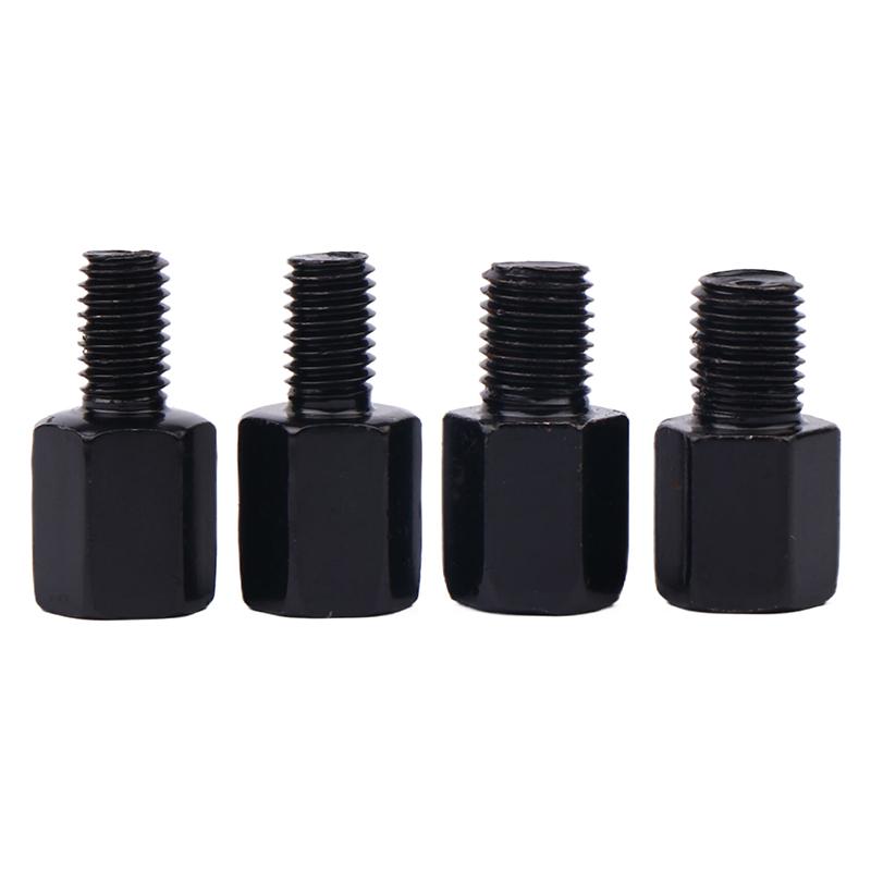 2Pcs Motorcycle Rearview Mirrors Conversion Black Mirror Adapters M10 10Mm M8 8Mm Bolt Clockwise Anti-Clock Right Left Thread