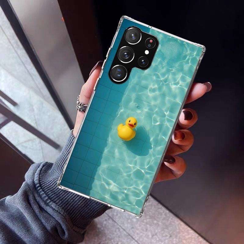 Rubber Ducks Swimming Pool Phone Case For Samsung Galaxy S23 S24 S25 Edge S26 Ultra S22 + S21 Plus S20 FE Cover Silicone Print S