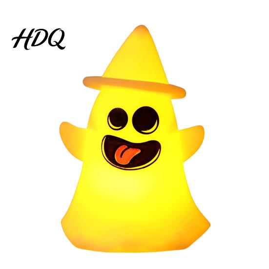 Ghost Night Light Halloween Witch Hat Light Spooky LED Decorative Lamp Cartoon for Holiday Party Decor