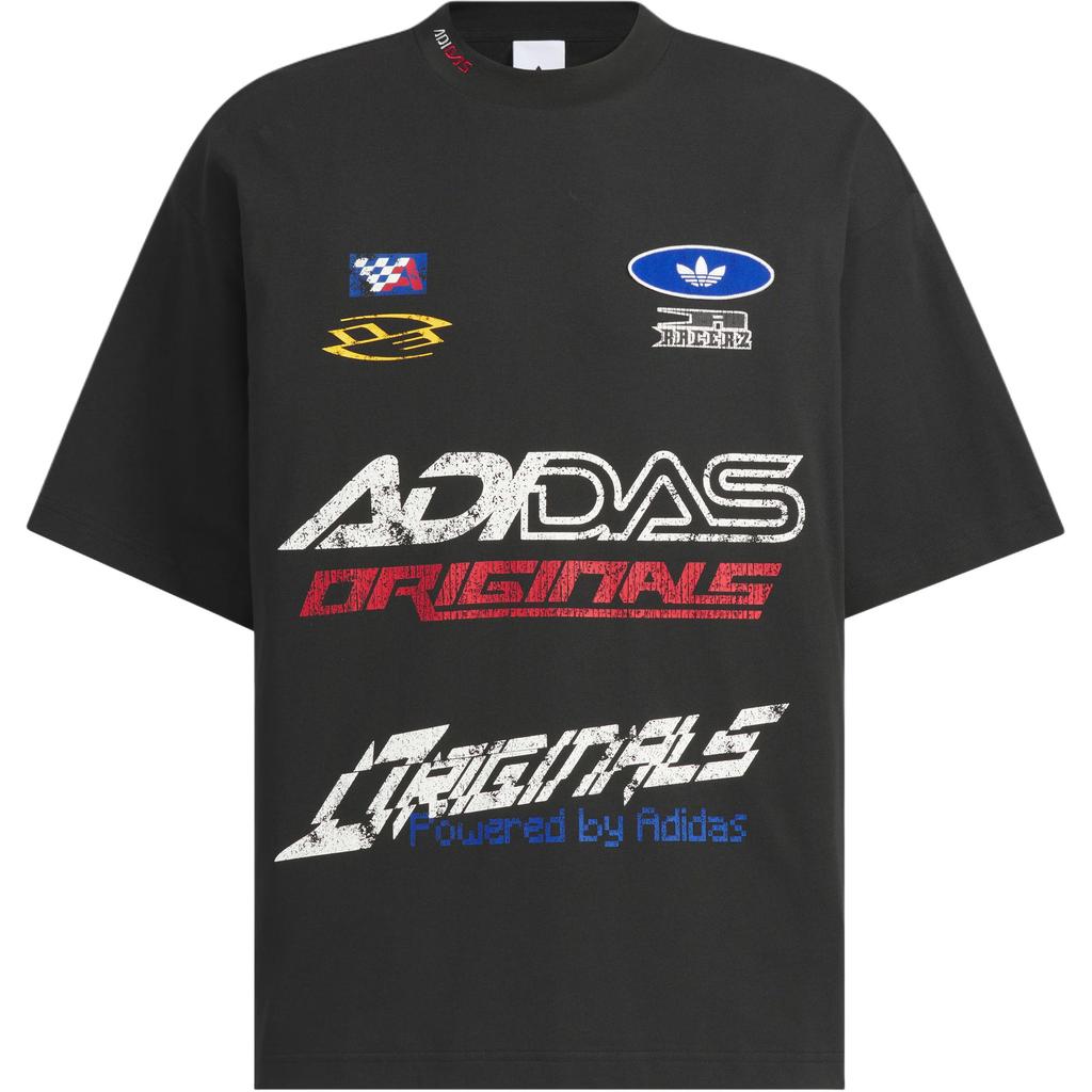 adidas Originals Moto Short Sleeve Racing Style High Neck Loose Fit T-Shirt Men Tops KH1195