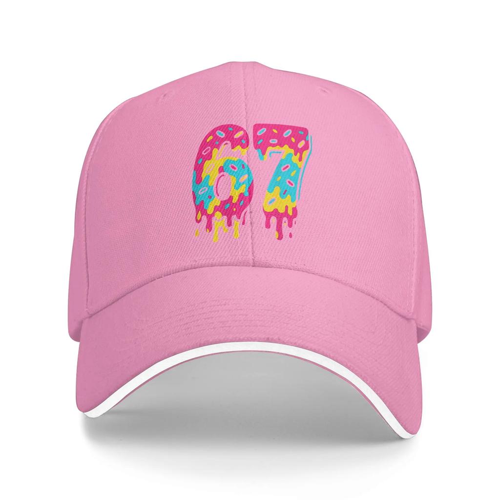 Number Ice Cream Drip Six Seven Meme th Birthday Baseball Cap Hip Hop Sandwich Hats Unisex Adjustable Hats Cap Fishing