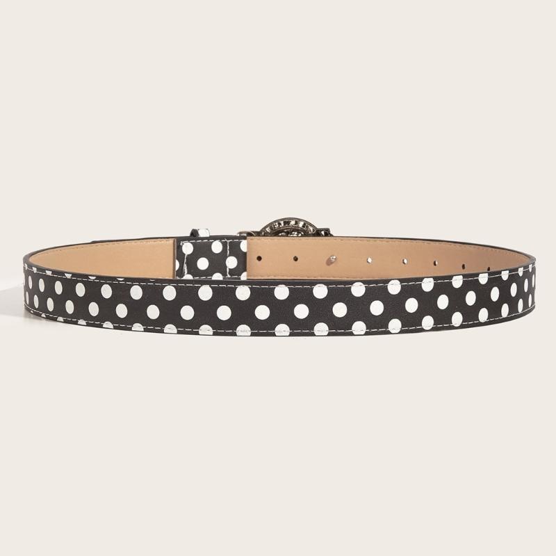 All Matching Dotted Print PU Leather Waist Belt Fashion Skinny Waistband Dress Belt Elegant Pants Belt Waist Decors