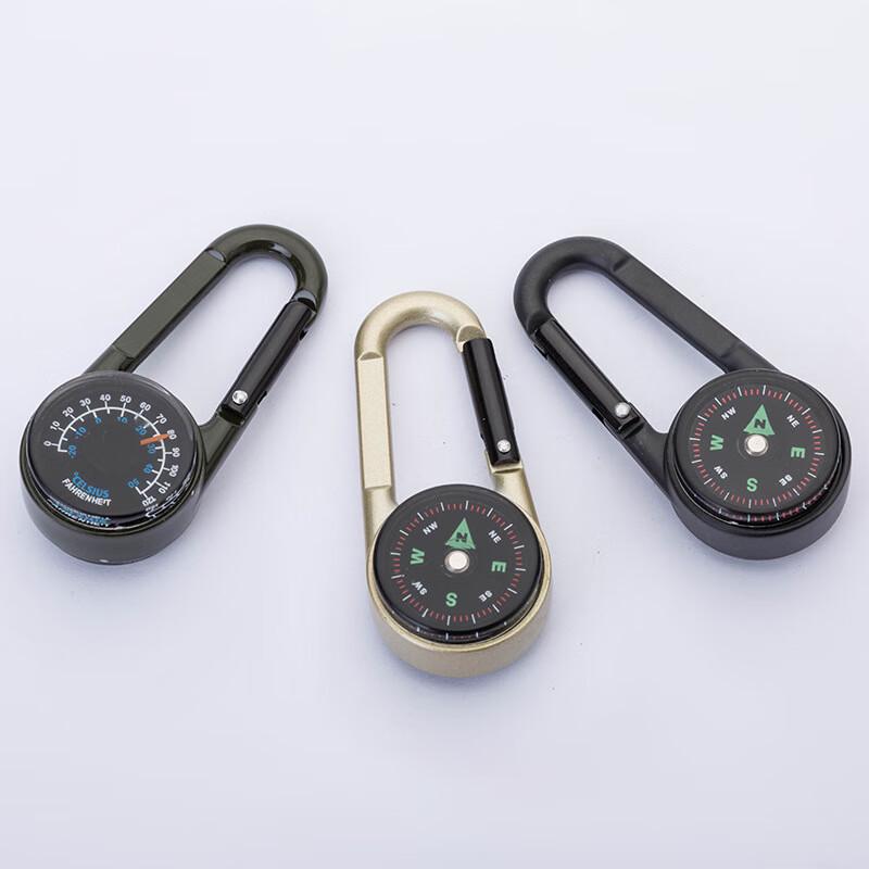 Linpan DC27 Double-Sided Compass Thermometer Carabiner