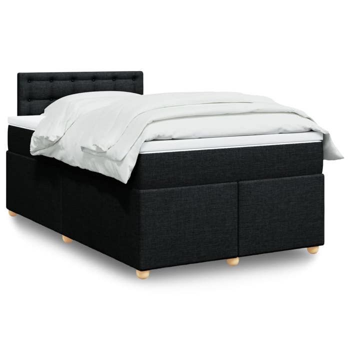 VidaXL Sommier à lattes de lit avec matelas noir 120x190 cm tissu 3288935