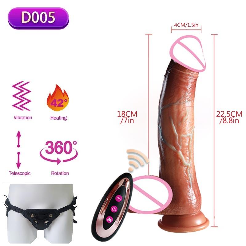 Adult Dildo Heated Vibrator Realistic Telescopic Vibrating Penis Vagina Masturbation Sex Toys For Women Penetration Anal Plug