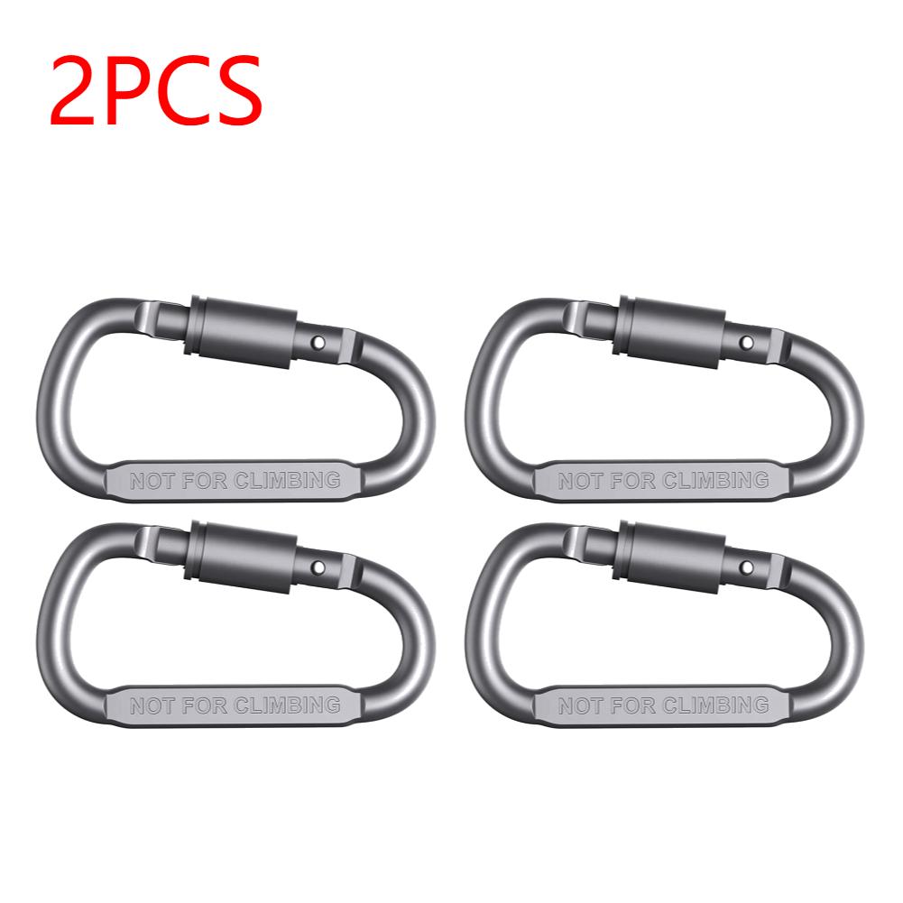 1-4PcsSurvival D-ring Locking Carabiner Clip Camping Mountaineering Buckle Multifunctional Hang Hook Buckle Hiking Backpack Tool