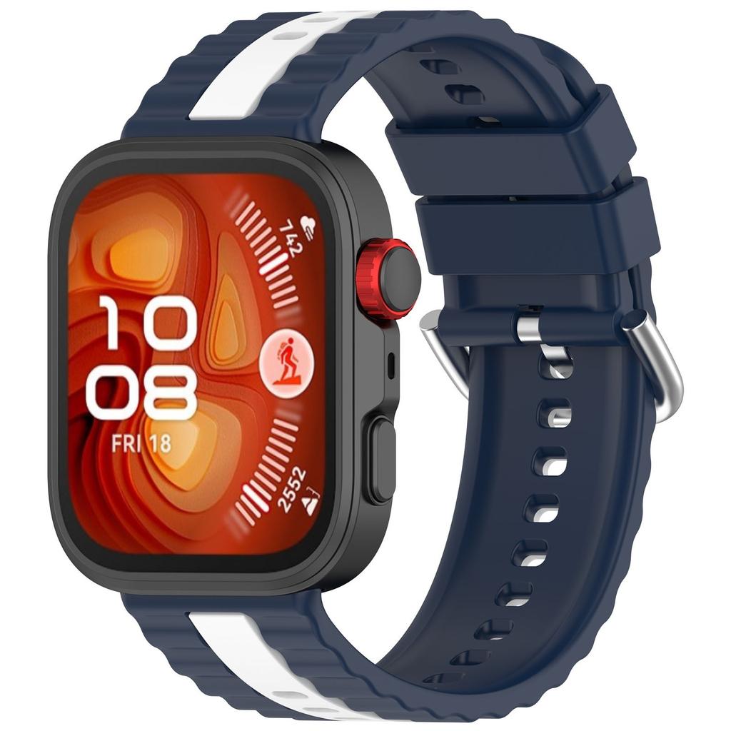 Stylish Striped Sport Watch Band Breathable Soft Silicone Accessory For Watch Fit 3 Workout And Daily Wear Compatibility