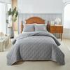 Solid color plaid quilted double-sided abraded washable bed cover oblique square bed cover  can be used in all seasons