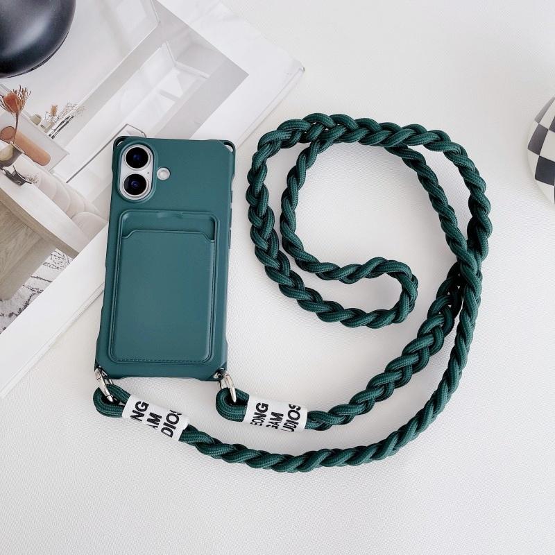 Lanyard Case For iPhone 17 16E 16 Pro Max 11 12 13 14 Pro 15 Plus X Max Shockproof Card Slot Holder Crossbody Strap Cover