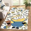 Minions Themed Round Rug Cartoon Flannel Carpet Non-Skid Floor Mat Children Playroom Bedroom Home Decor