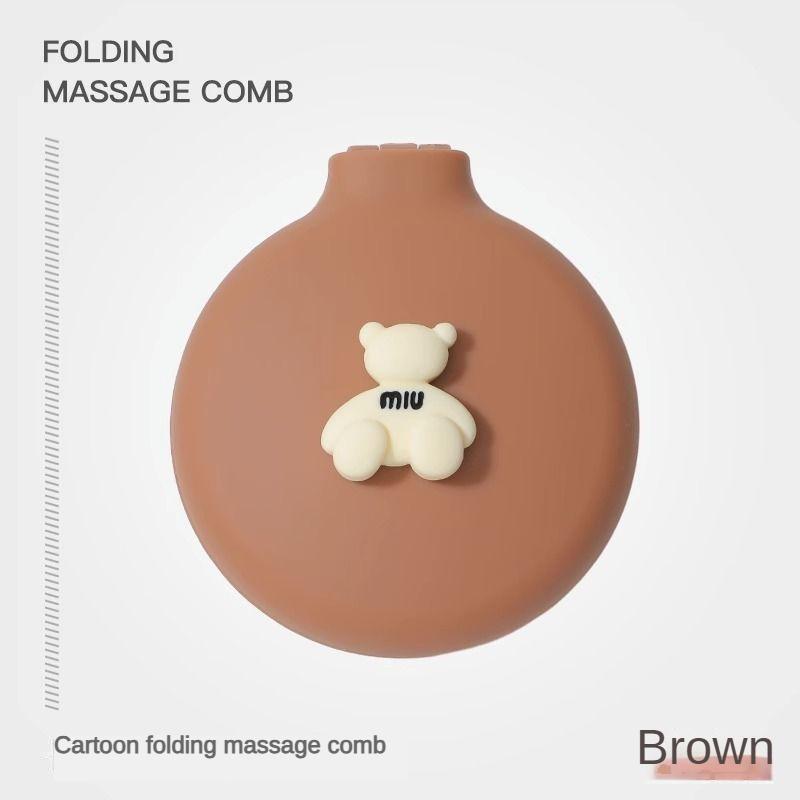 

Складная воздушная подушка, расческа для женщин, только для массажа длинных волос, портативная портативная детская маленькая зеркальная расческа для девочек, встроенная коричневый