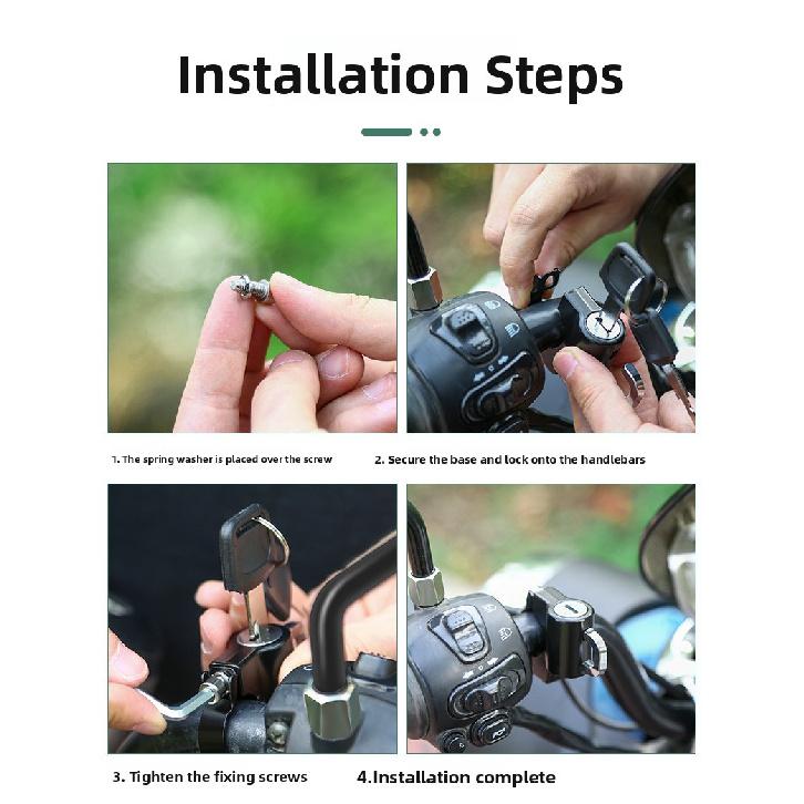 Motorcycle Helmet Lock Universal Anti-Theft Metal Handlebar Lock for Motorcycle Bicycle Electric ScooterSpeed Sensors 6