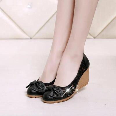 Scarpe Estive Donna Vera Pelle Tacco Alto Zeppe Sandali Eleganti Donna Tacco a Zeppa 7cm