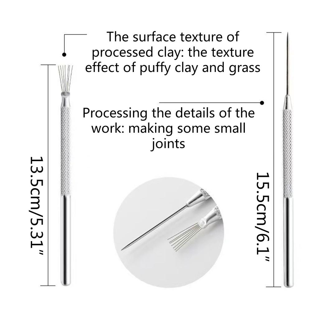 Clay Ceramic Needle Detail Tool and Feather Wire Texture Tool Fondant Pottery Clay Sculpting Tool Ceramics Modeling Tool