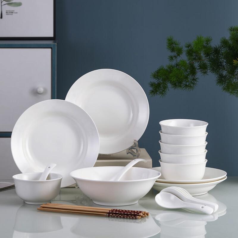 Haoya Jingdezhen Чисто-белый керамический набор посуды на 24 предмета