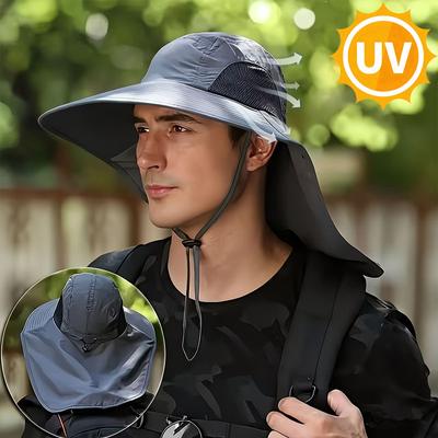 1/2/4PCS Sun Protection Bucket Hat for Men Wide Brim Fishing Cap with Neck Shade Face Flap Lightweight Summer Hiking Camping
