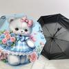1PC Bear Flowers Umbrella-8-Rib Reinforced, Automatic Open, Lightweight & Durable, Cute Fashion Accessory for Outdoor-Y0340