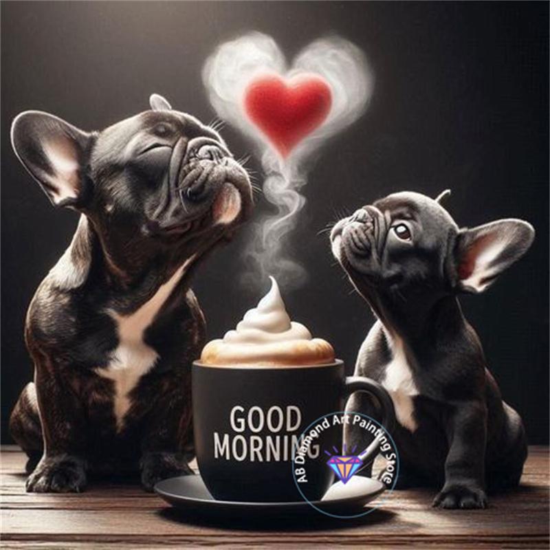 Cute French Bulldog Animal Diamond Painting Kit 5D DIY Dog Diamond Embroidery Cross Embroidery Handmade Art Gift Home Decoration