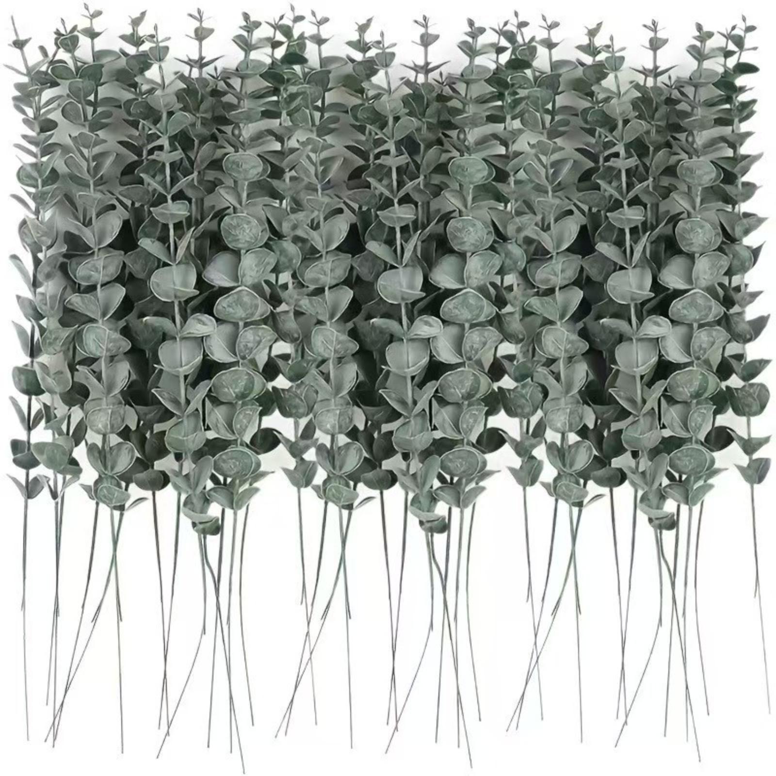 

50 Pieces Artificial Eucalyptus Stems Dried Flower Arrangement Supplies for Home Decoration Wedding Centerpieces Craft Projects One Size