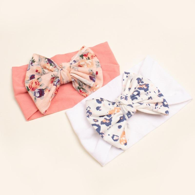 Neues Baby-Stirnband mit Schleife, niedliches bedrucktes Kinder-Kopftuch, weiches und bequemes Baby-Haaraccessoire