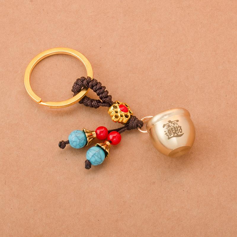 All-brass Mini Baifu Cylinder Bag Keychain Pendant Baifu Cylinder Creative Keychain