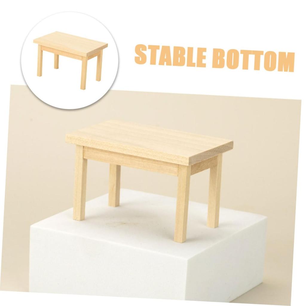 NOLITOY Mini Domek dla Lalek Drewniany Stół Model Mebli Mini Biurko Figurka Dom Stół Figurka Meble Drewniany Model Drewniany Mini