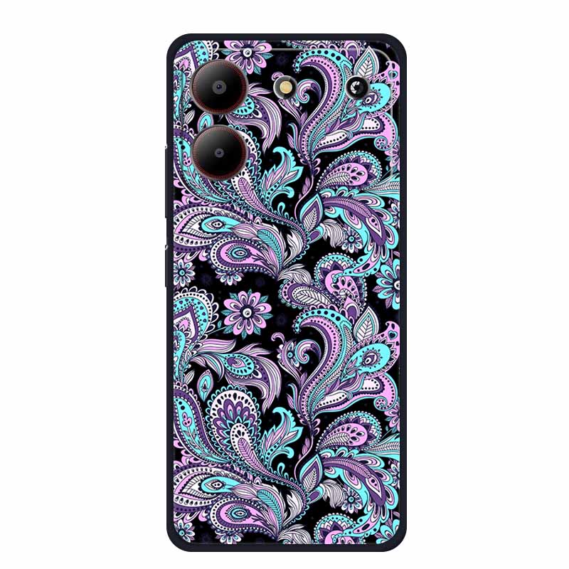 For ZTE Blade A54 Case Cute Cartoon Cat Black Silicone Soft Phone Case For ZTE Blade A54 4G Back Cover Case A 54 6.6" Funda Capa