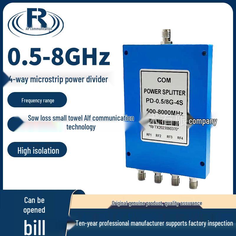 0.5-8GHz SMA RF Microstrip 1-to-4 Power Divider/Combiner 500-8000MHz