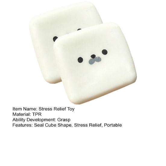 Stress Relief Seal Cube Toy Slow Rising Shapeable Animal Cube Squeeze Pinch
