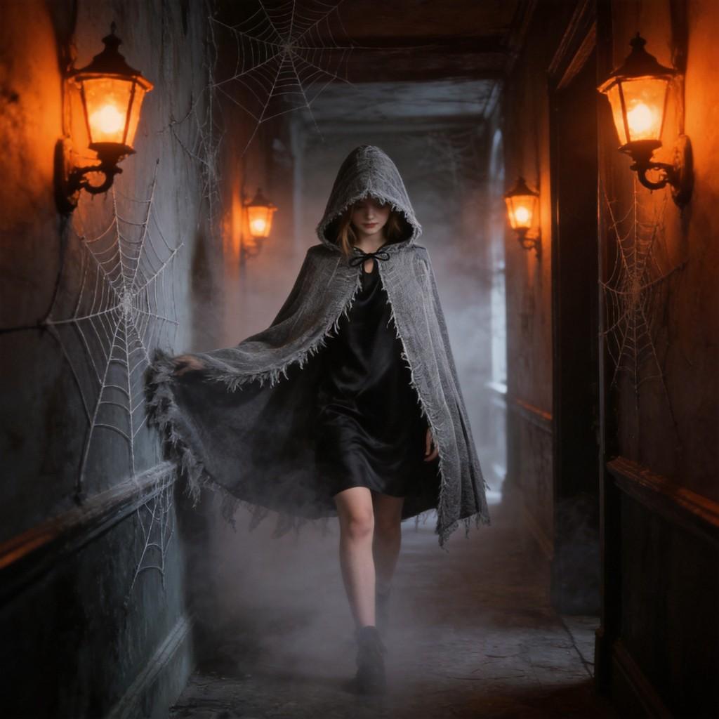 Witch Costume Cloak With Polyester Fabric For Halloween Cosplay And Costume Parties