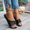 Summer new sandals women's large size flat bottom solid color casual wear cool slippers
