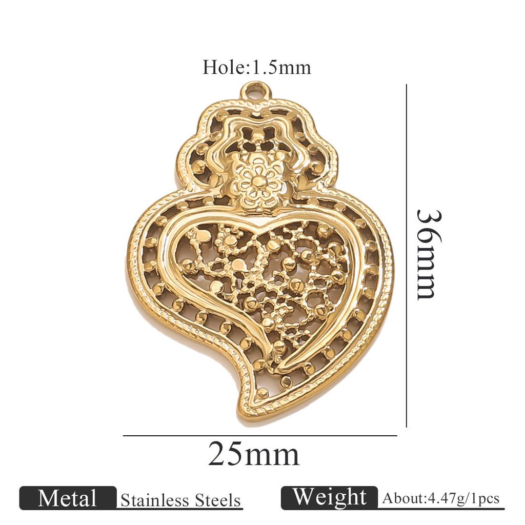 Yori 5PCS Stainless Steel Fashion Sun Love Heart Pendant Bracelet Necklace DIY Accessories Waterproof Wholesale