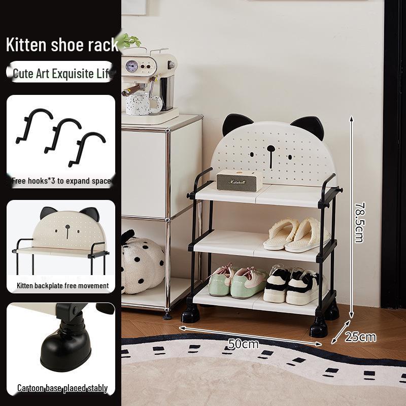 

Multi-layer Shoe Rack with Kitten Hole Board - Dustproof Storage for Rental Spaces