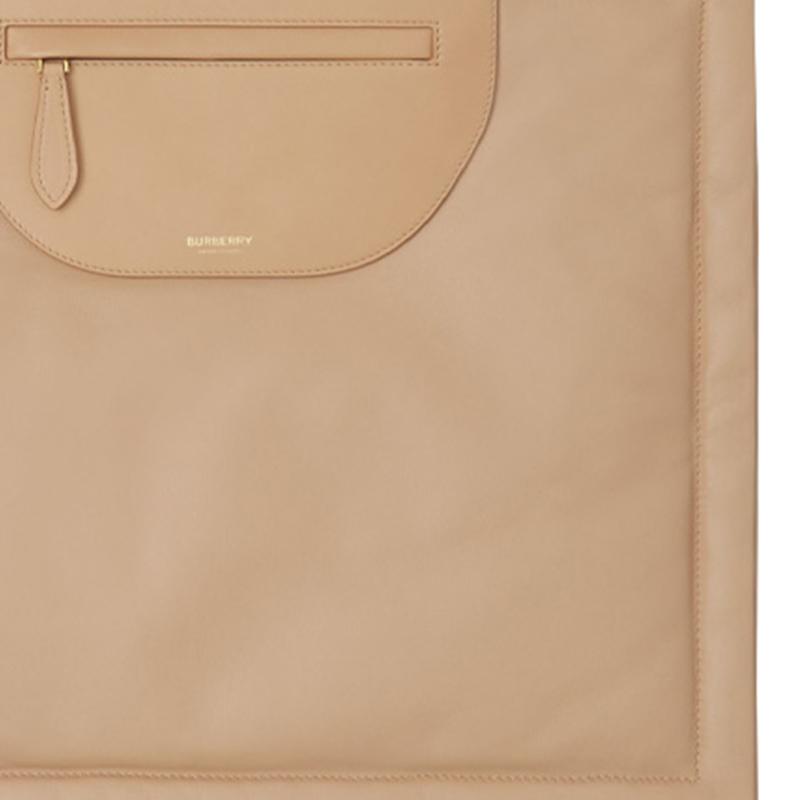 Burberry Olympia Scarf Style Leather And Sheepskin Clutch Women Clutch Cool-Beige 80465351